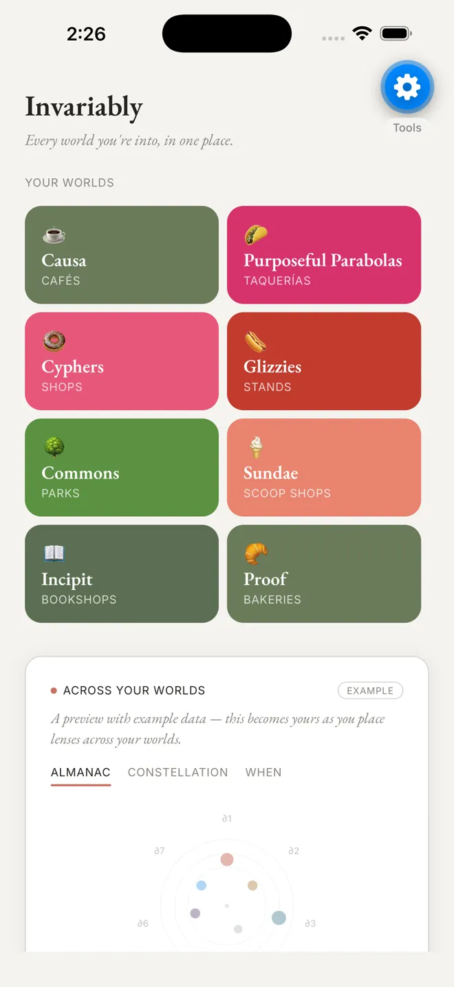 Invariably app screenshot